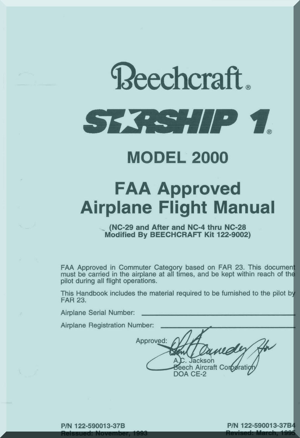 Beechcraft 2000 Starship 1 Aircraft Manuals Collection