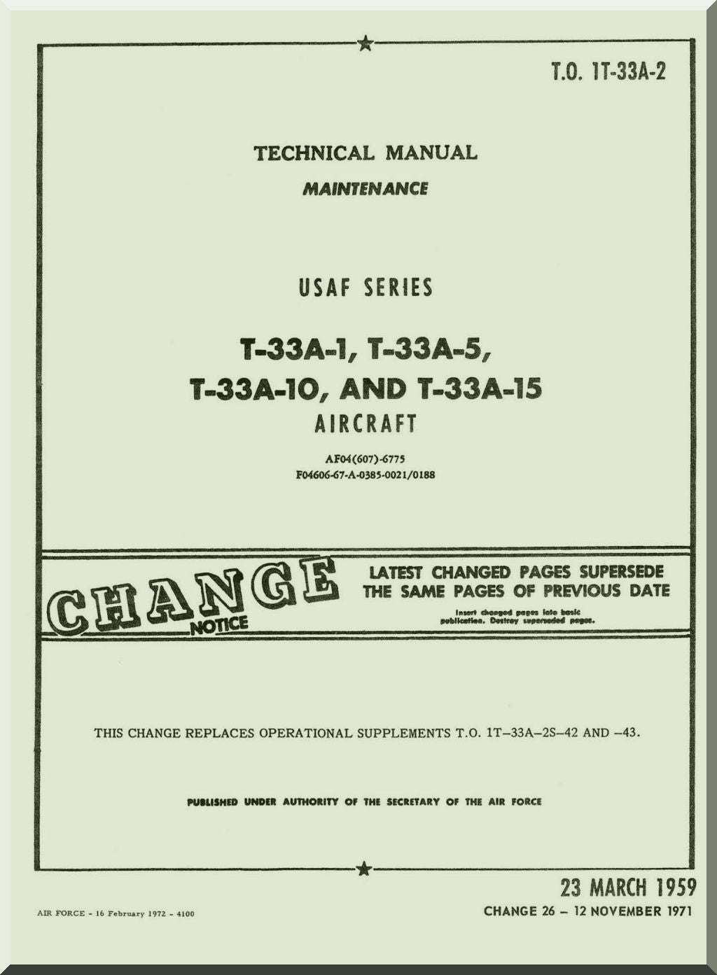 Lockheed T-33 Shooting Star Aircraft Manuals Collection - Digital Download