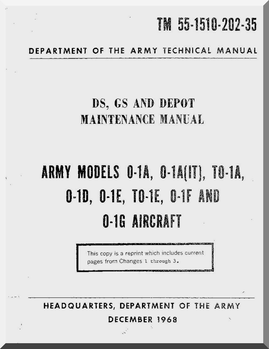 Cessna O-1 / L-19 / OE-1 Bird Dog Aircraft Manuals Collection