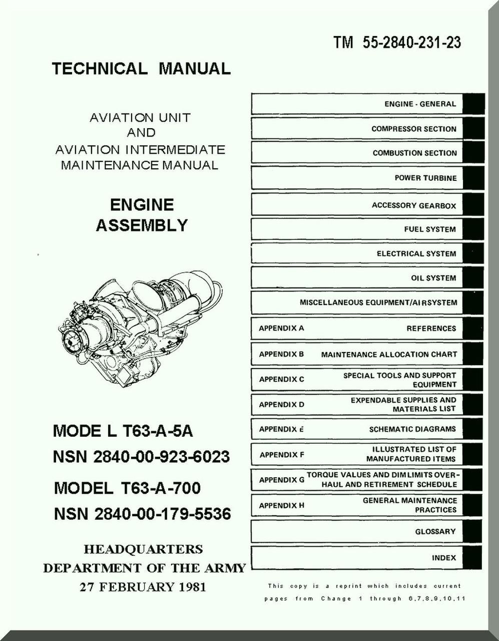 Allison T63 / T703 / 250 Aircraft Engines Manuals Bundle - Download -