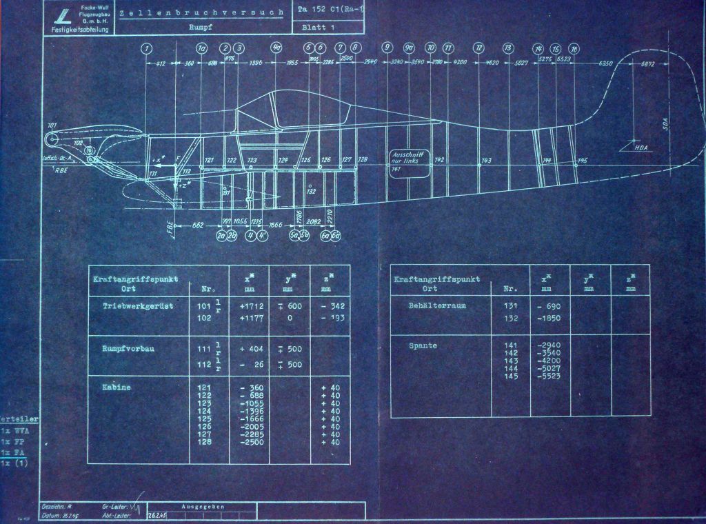 Foke-Wulf Ta-152  Blueprints  Engineering Drawings Collection - Downloads