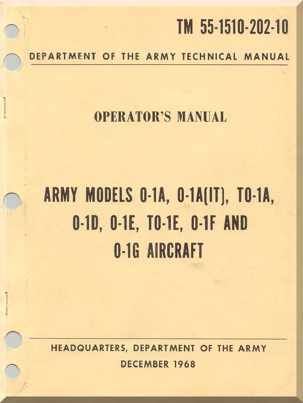 Cessna O-1 / L-19 / OE-1 Bird Dog Aircraft Manuals Collection