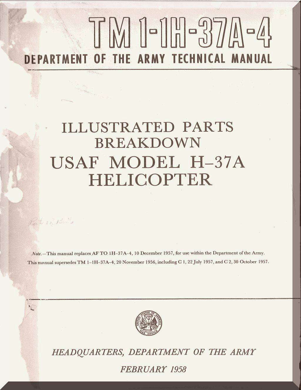 Sikorsky S-56 CH-37/ HR2S-1/ H-37 Mojave / Deuce Manuals Bundle - Download