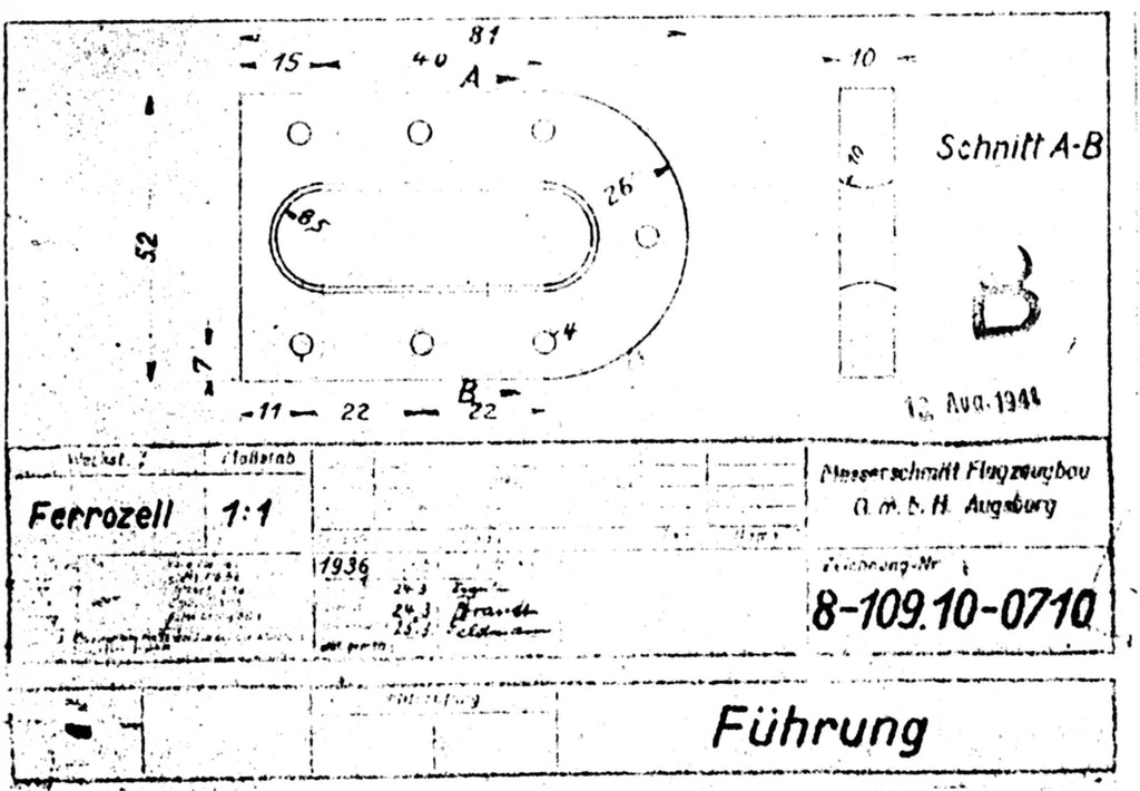 Messerschmitt Bf 109G/K — Original Engineering Blueprints · Factory Drawings Archive · Digital Download