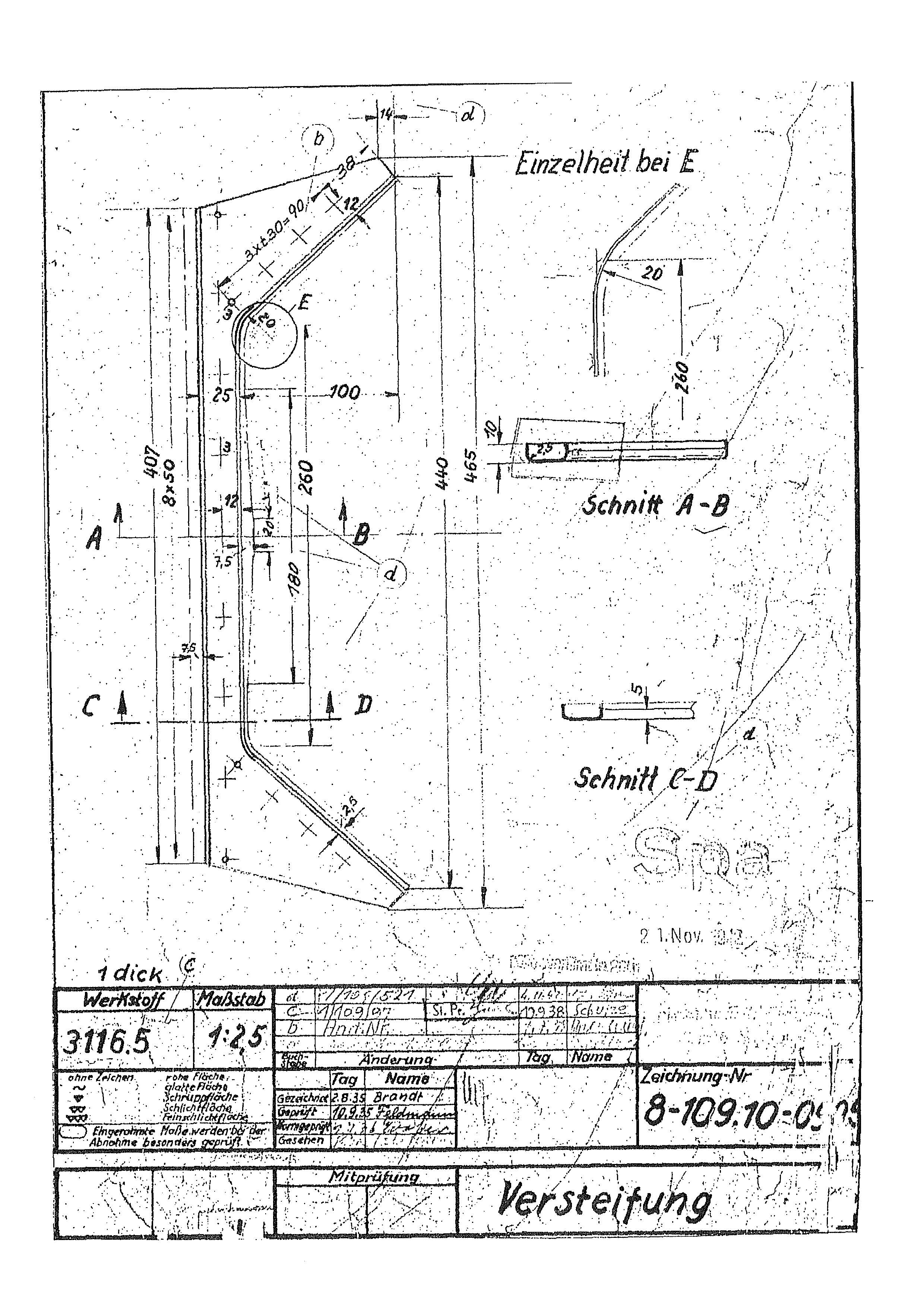 Messerschmitt Bf 109E — Original Engineering Blueprints · Factory Drawings Archive · Digital Download