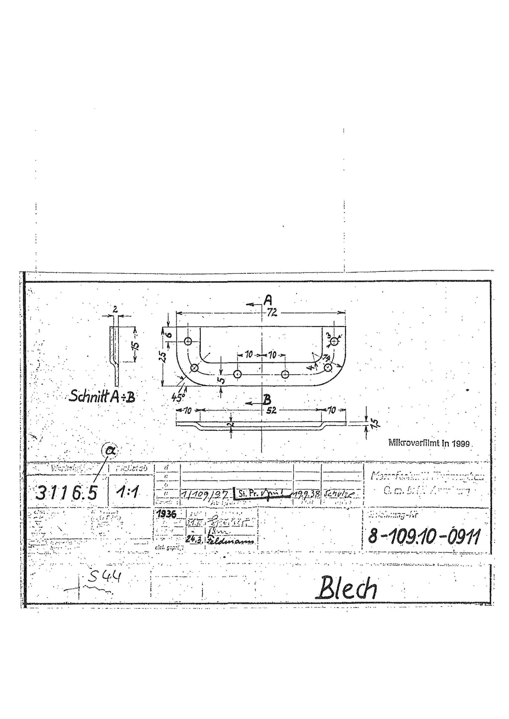 Messerschmitt Bf 109E — Original Engineering Blueprints · Factory Drawings Archive · Digital Download