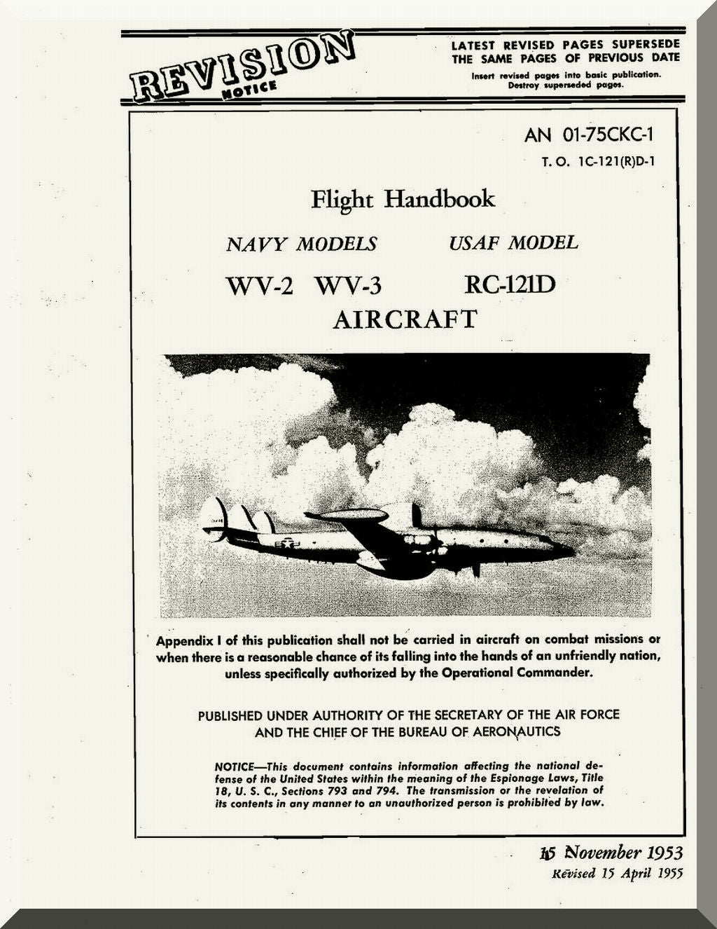 Lockheed EC-121 Warning Star Aircraft Manuals Collection - Digital Download