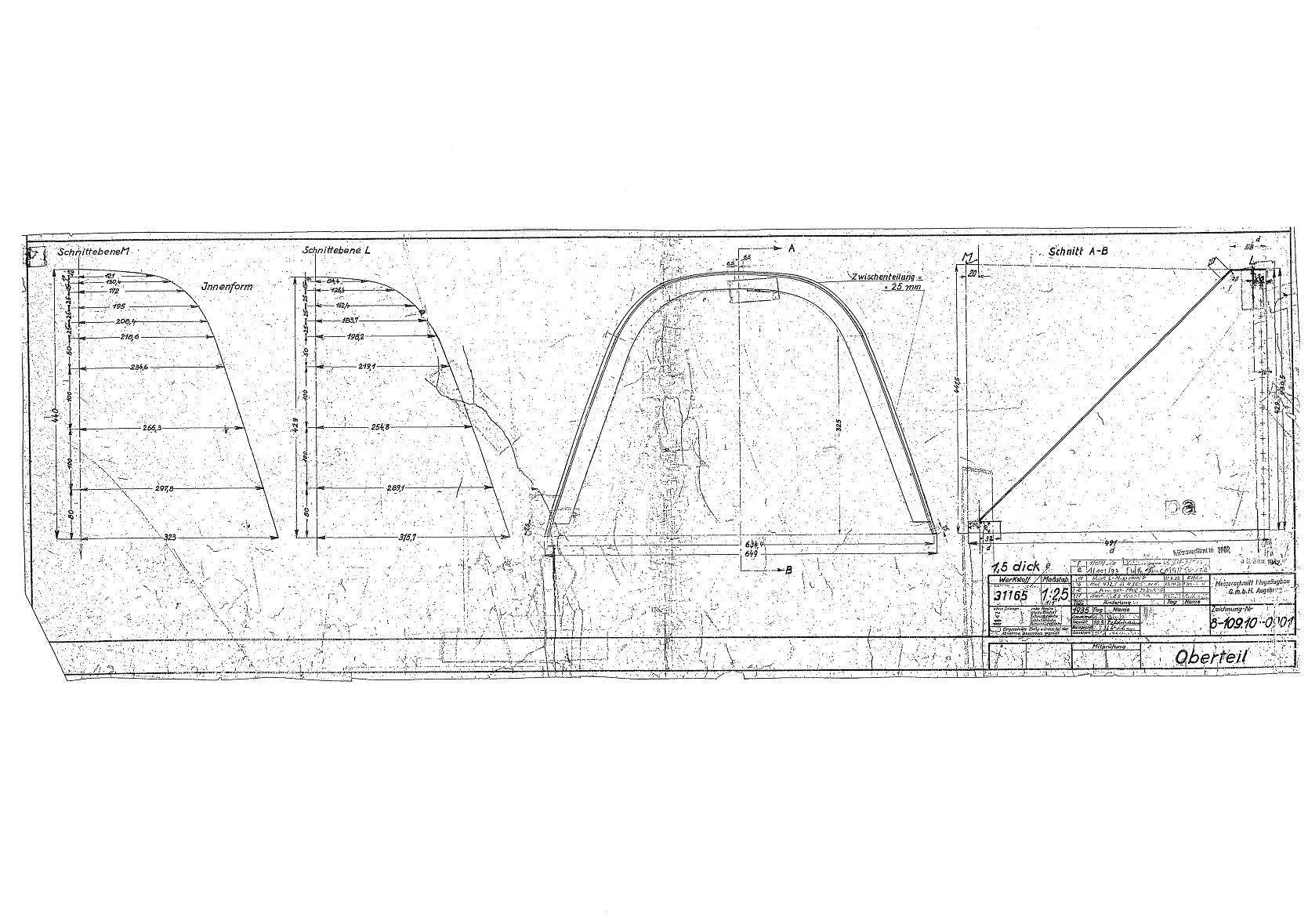 Messerschmitt Bf 109F — Original Engineering Blueprints · Factory Drawings Archive · Digital Download