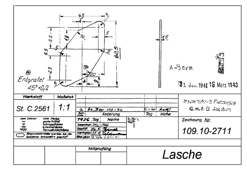 Messerschmitt Bf 109F — Original Engineering Blueprints · Factory Drawings Archive · Digital Download