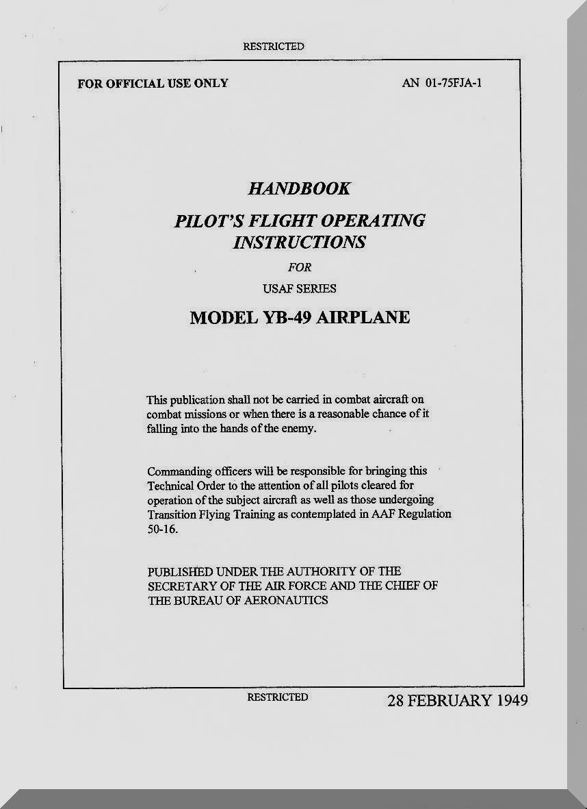 Northrop YB-49 Flying Wing Manuals Collection