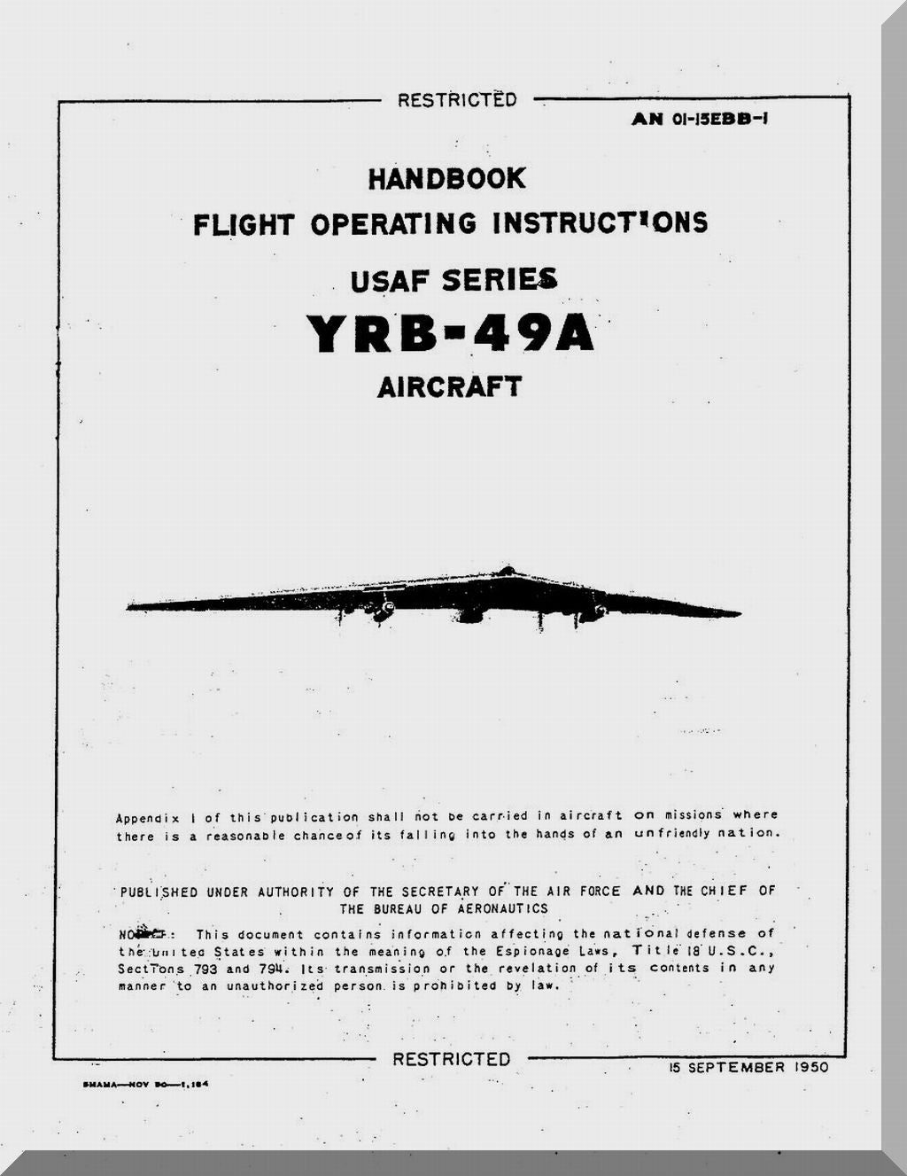 Northrop YB-49 Flying Wing Manuals Collection