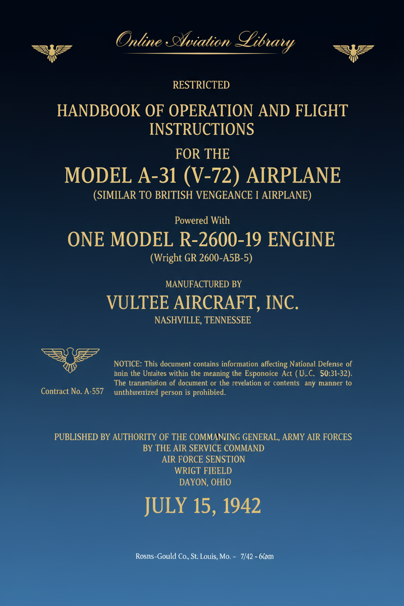 A-31 Vengeance Manual Cover Page