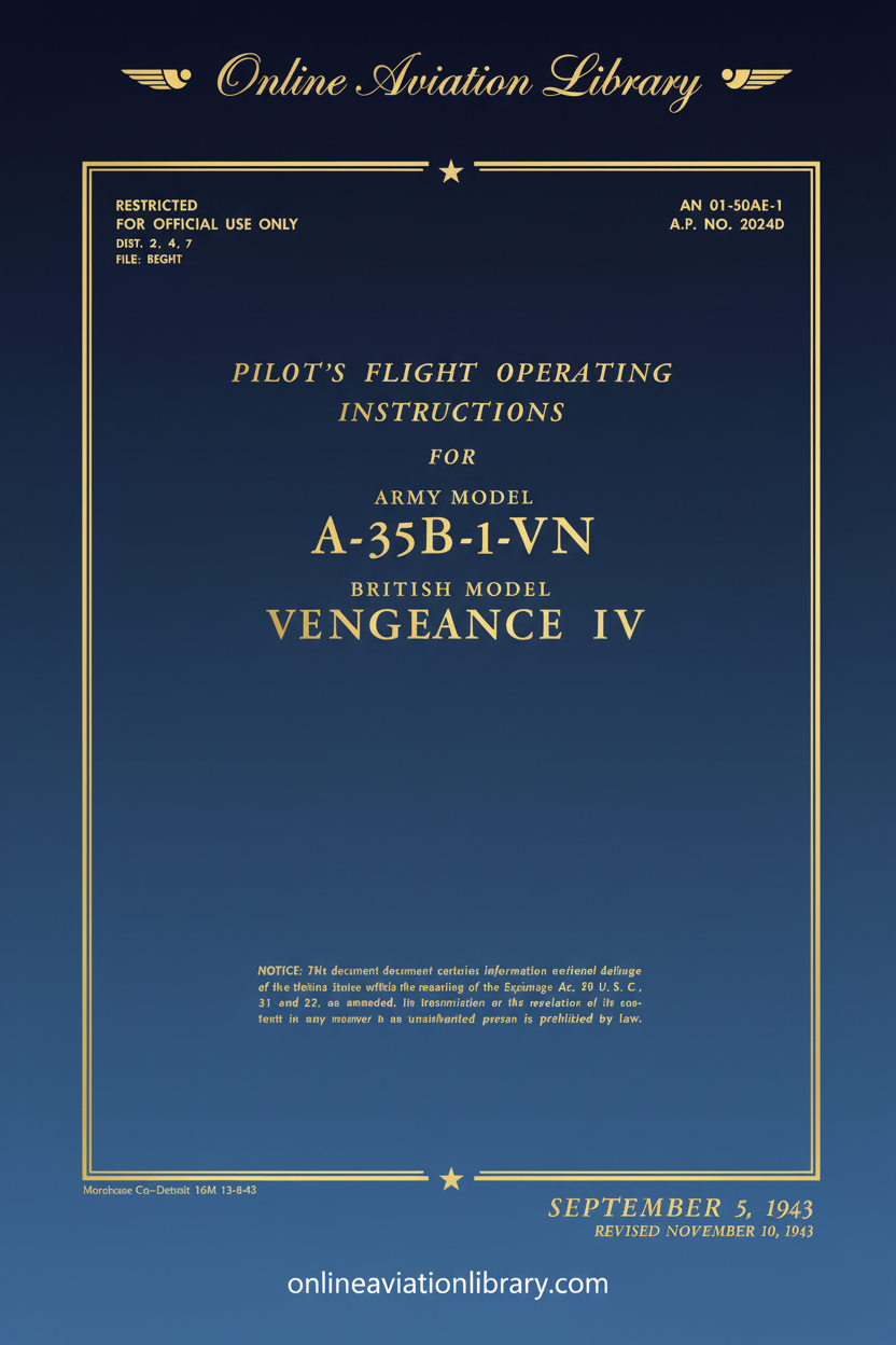 A-35B-1-VN Vengeance IV Manual Cover Page