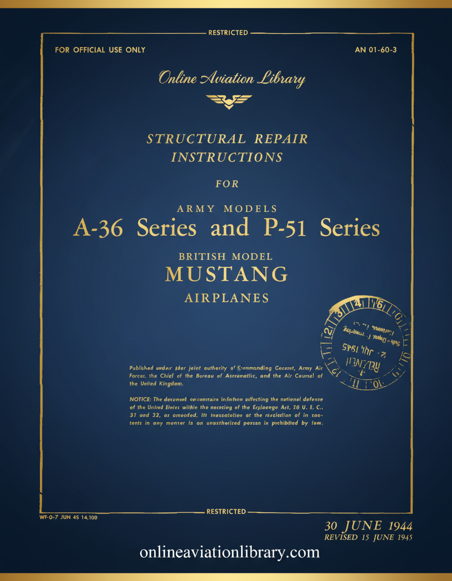 A-36 and P-51 Series Mustang Structural Repair Instructions Cover Page