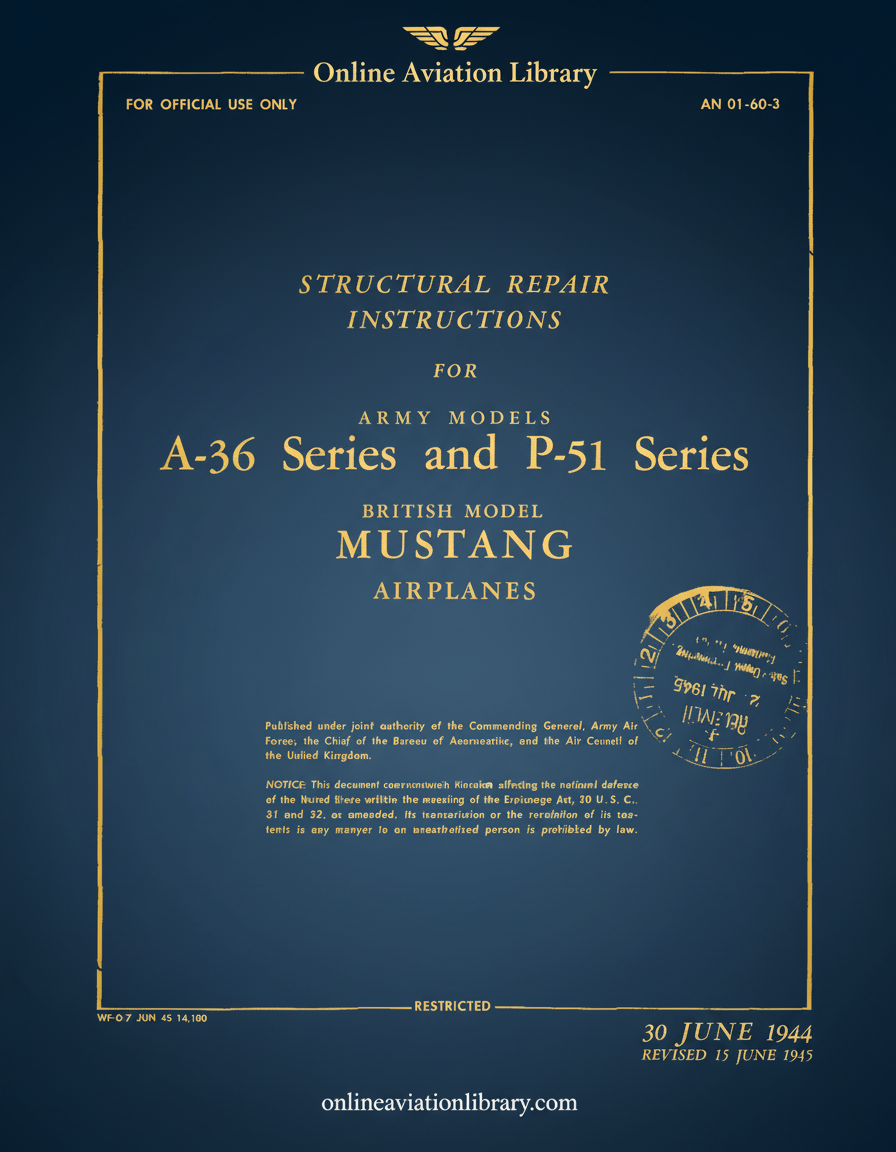 A-36 and P-51 Series Mustang Structural Repair Instructions Cover Page