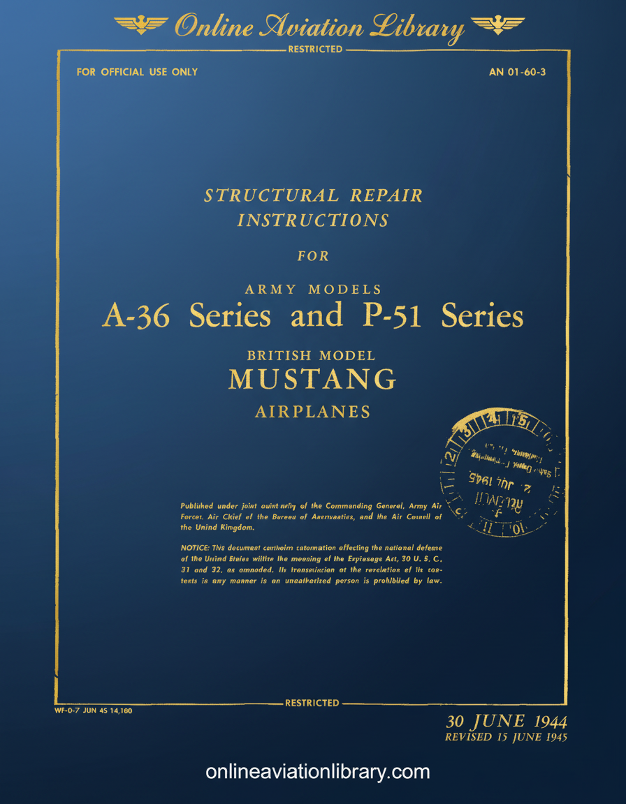 A-36 and P-51 Series Mustang Structural Repair Instructions Cover Page