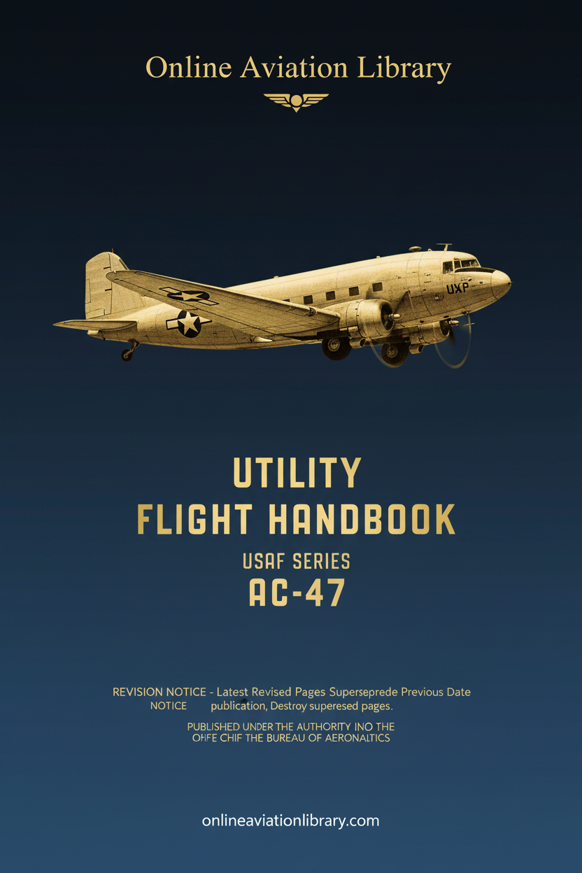AC-47 Utility Flight Handbook Cover Page with Aircraft