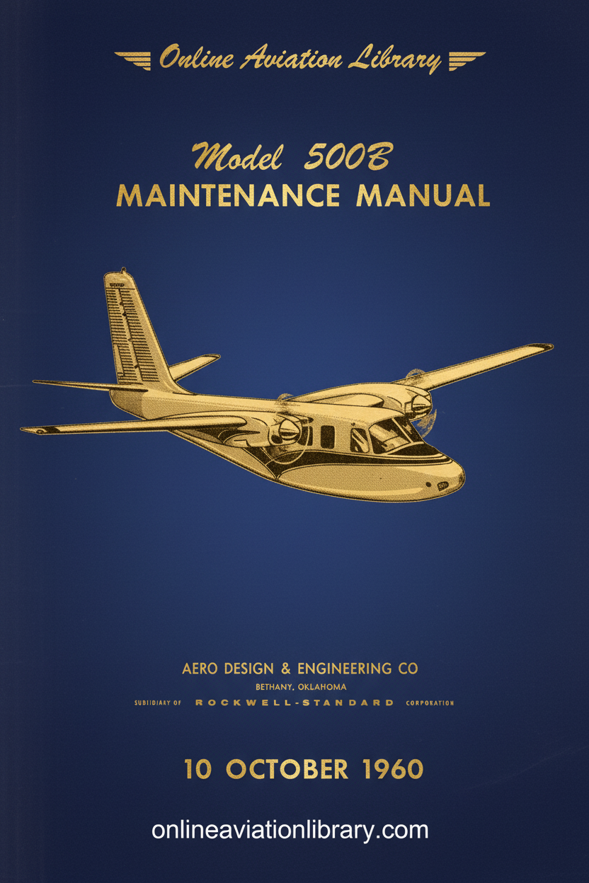 Aero Commander 500B Maintenance Manual Cover Page