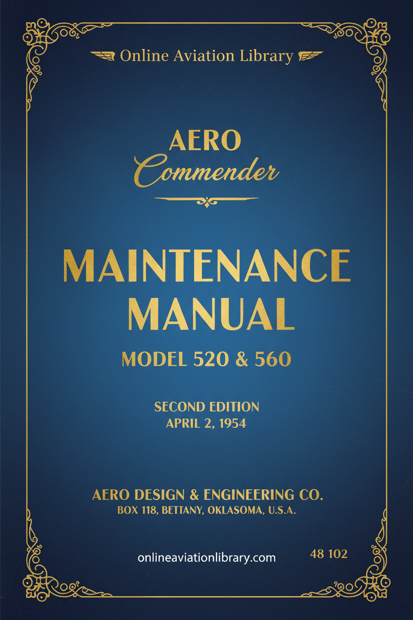 Aero Commander 520 & 560 Maintenance Manual Cover Page