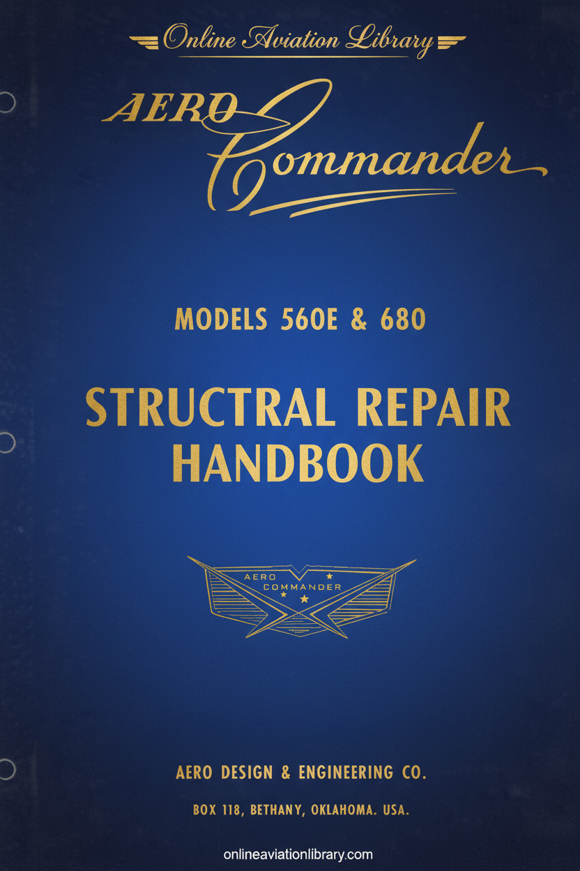 Aero Commander 560E & 680 Structural Repair Handbook Cover Page