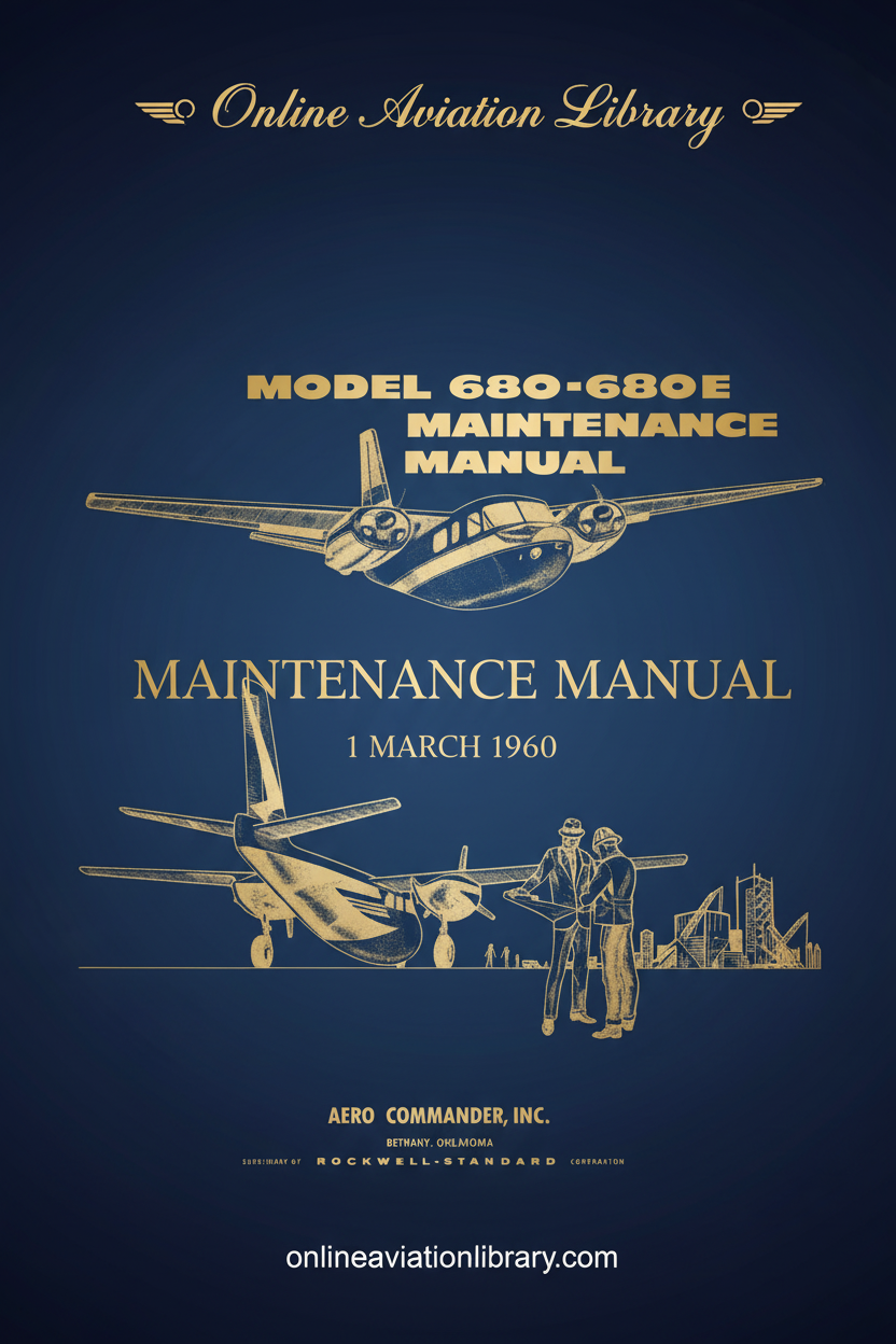 Aero Commander 680-680E Maintenance Manual - Standard Cover Page with Illustrations