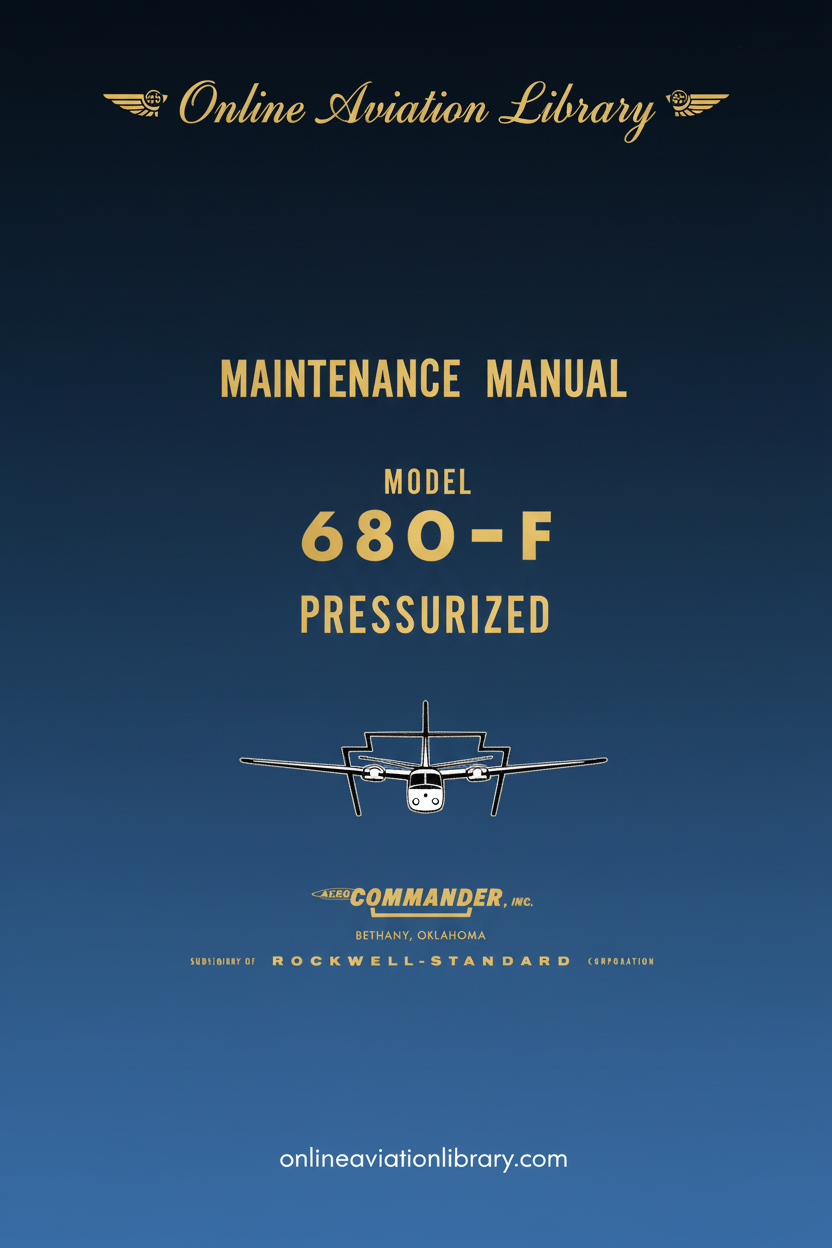 Aero Commander 680-F Pressurized Maintenance Manual - Standard Cover Page