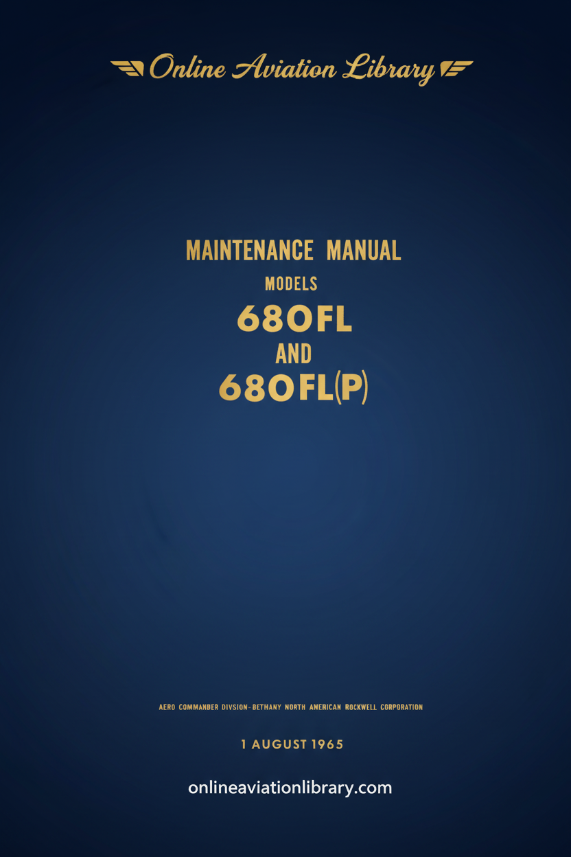 Aero Commander 680FL and 680FL(P) Maintenance Manual - Standard Cover Page