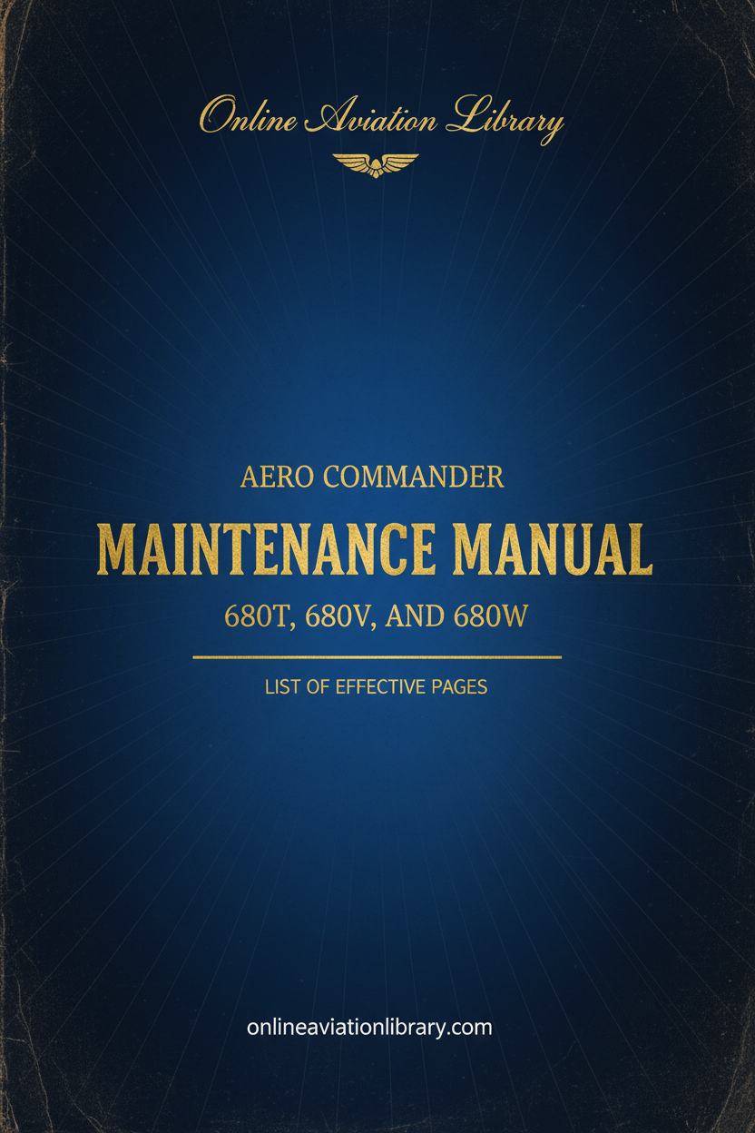 Aero Commander 680T, 680V, and 680W Maintenance Manual Cover Page