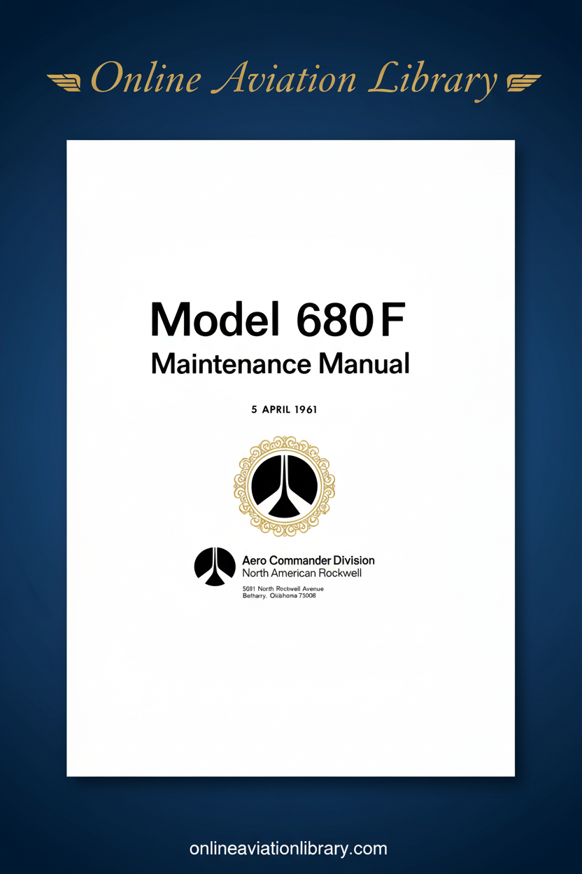 Aero Commander Model 680F Maintenance Manual - Standard Cover Page