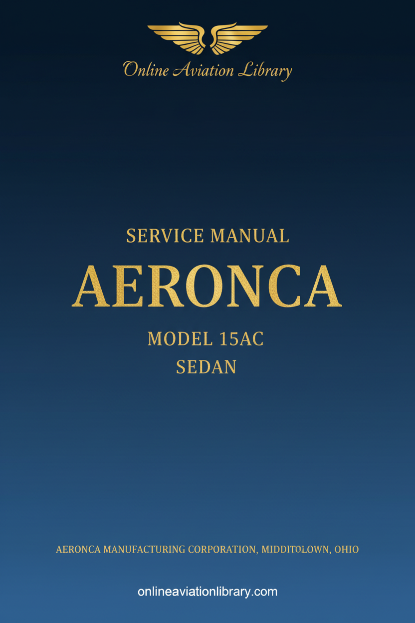 Aeronca 15AC Sedan Service Manual - Standard Cover Page