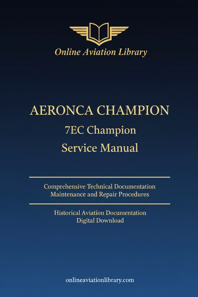 Aeronca 7EC Champion Service Manual Standard Cover Page