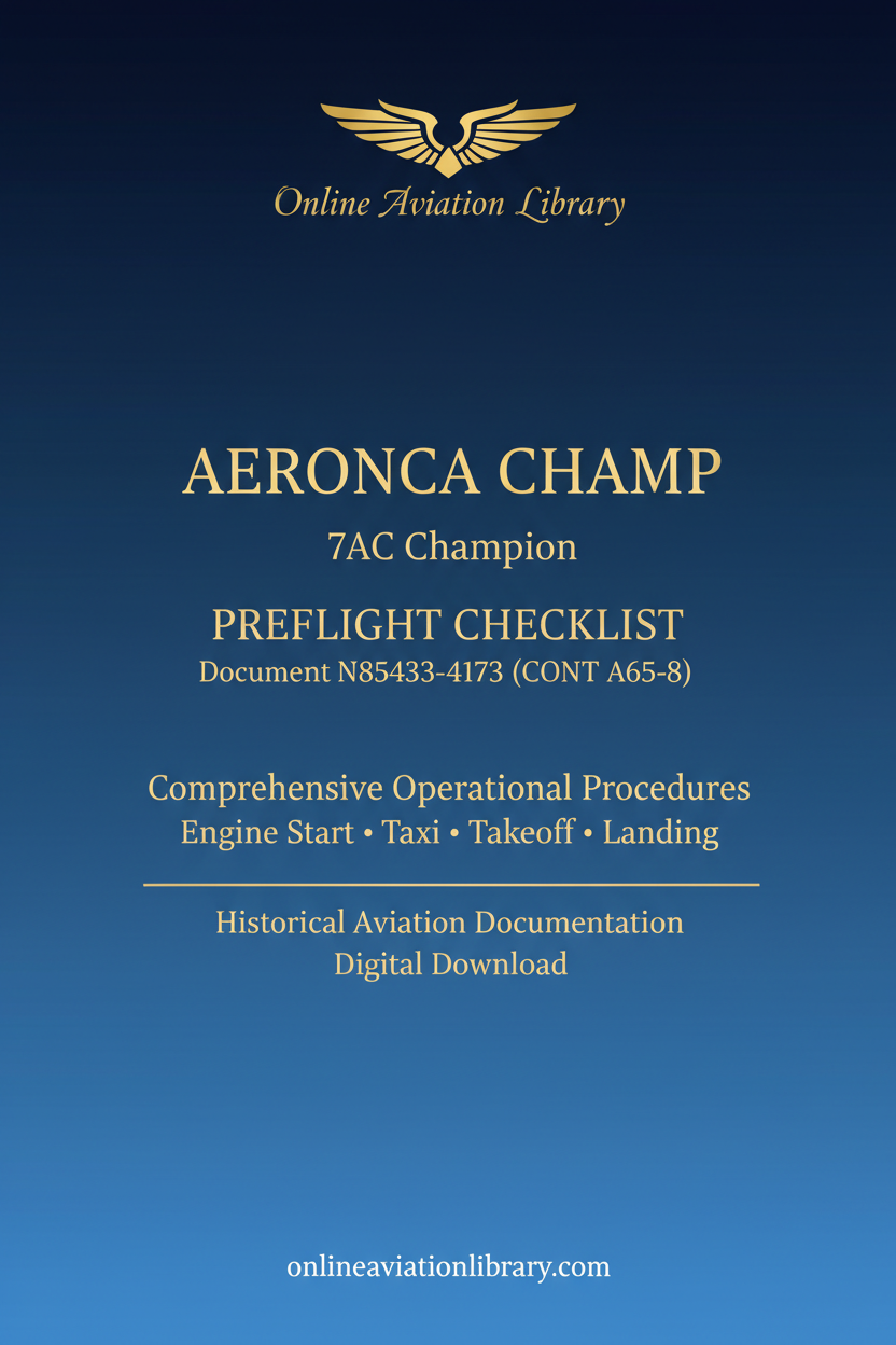 Aeronca Champ Standard Cover Page