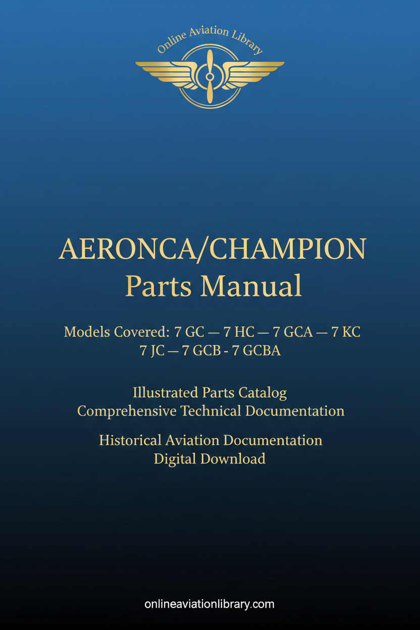 Aeronca Champion Parts Manual Standard Cover Page