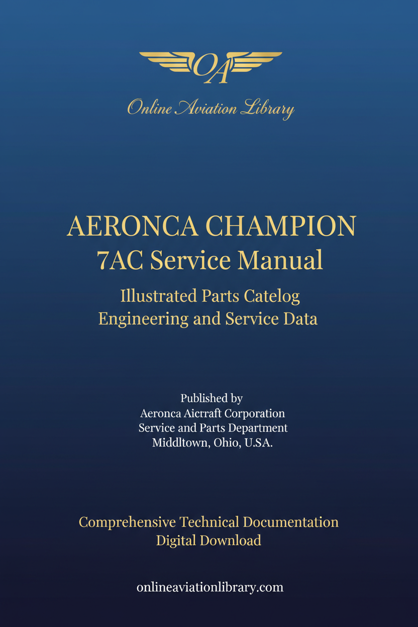 Aeronca Champion Service Manual Standard Cover Page