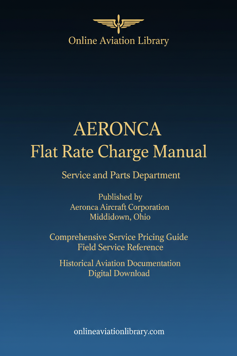Aeronca Flat Rate Charge Manual Standard Cover Page