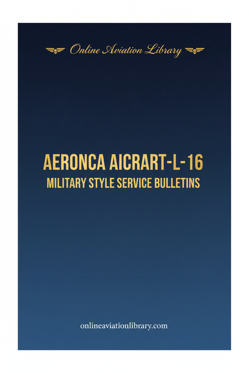 Aeronca L-16 Military Style Service Bulletins Cover Page