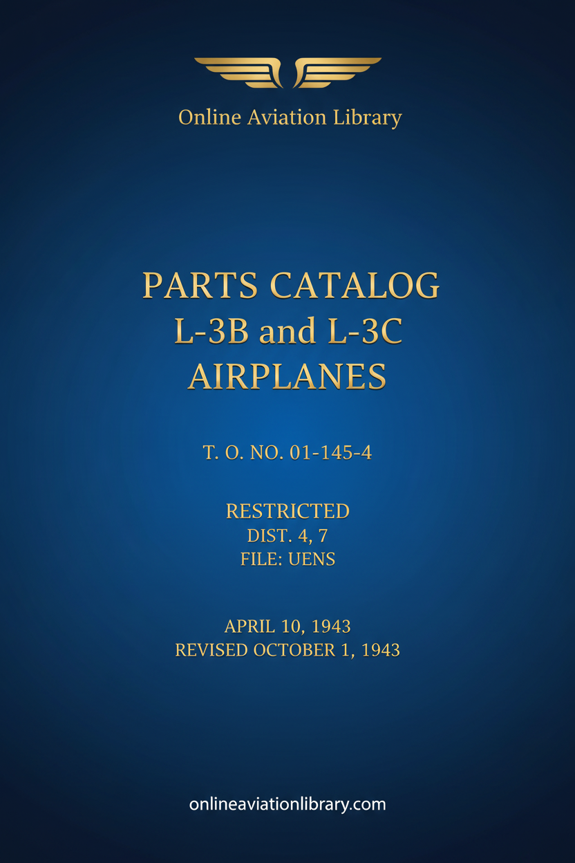 Aeronca L-3 Parts Catalog Standard Cover Page
