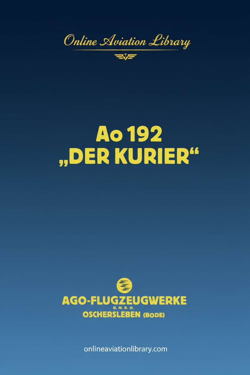 AGO Ao 192 Der Kurier Manual Cover
