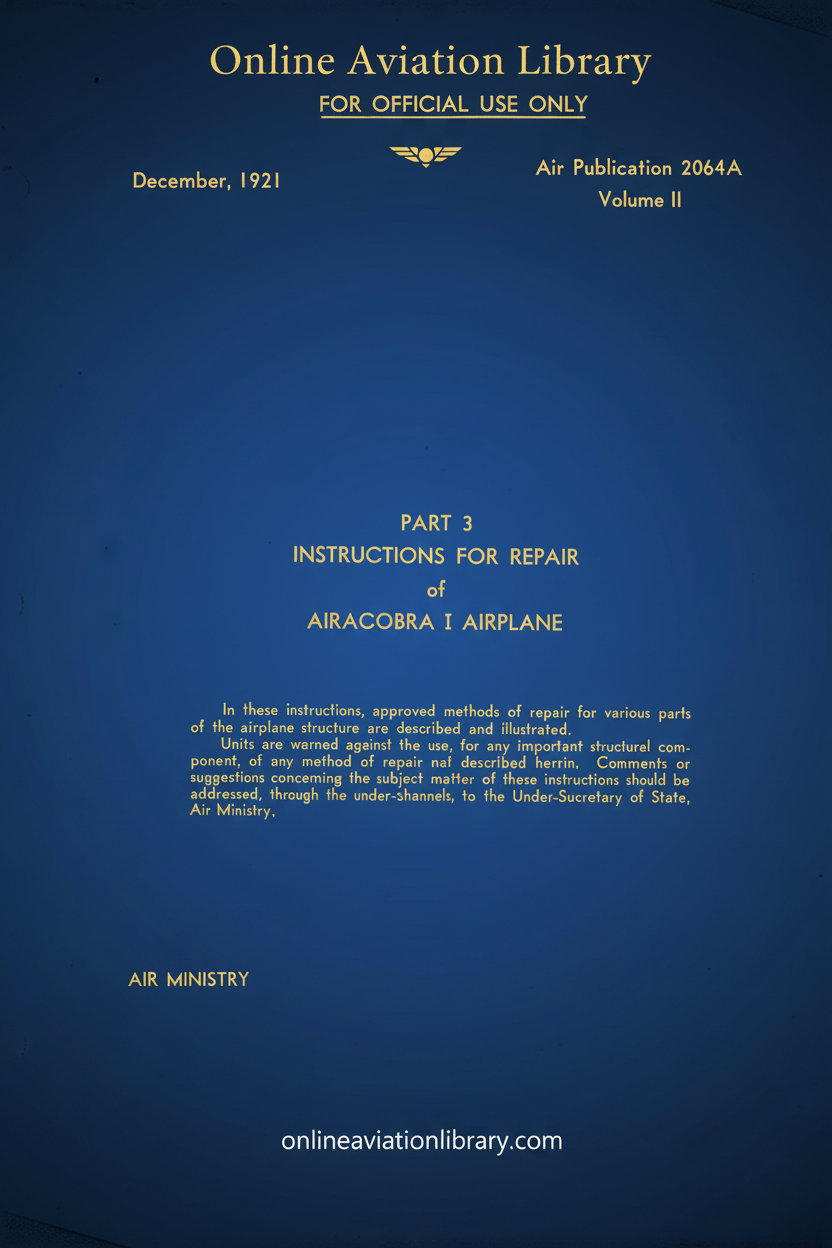 Airacobra I Part 3 Instructions for Repair Cover
