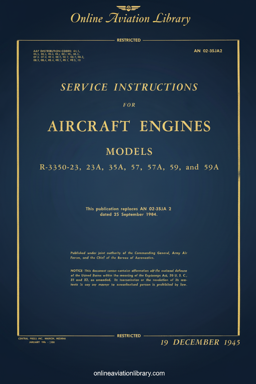 Aircraft Engines Service Instructions Cover Page - Redesigned