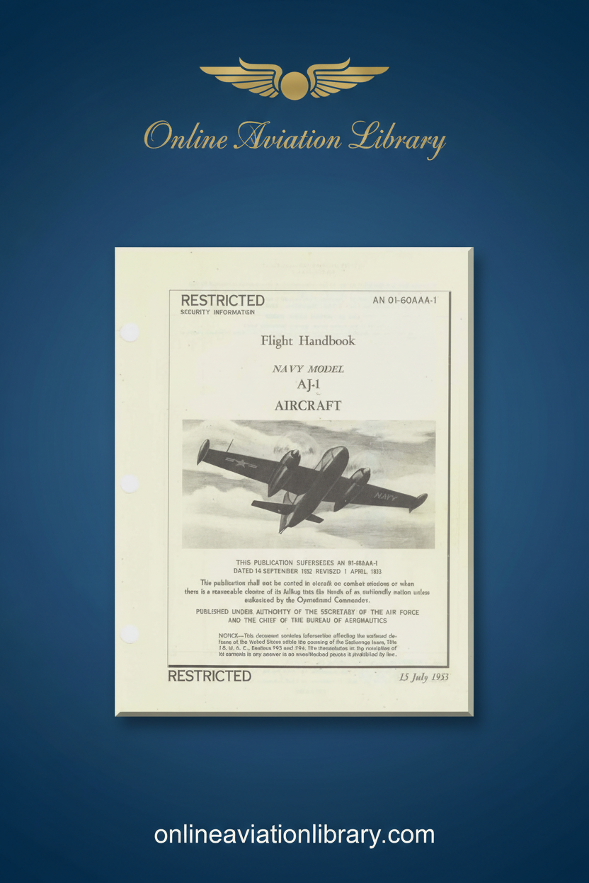 AJ-1 Flight Handbook Standard Cover Page 2