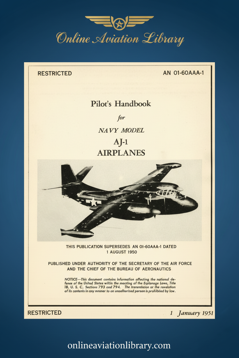 AJ-1 Pilot's Handbook Standard Cover Page 2