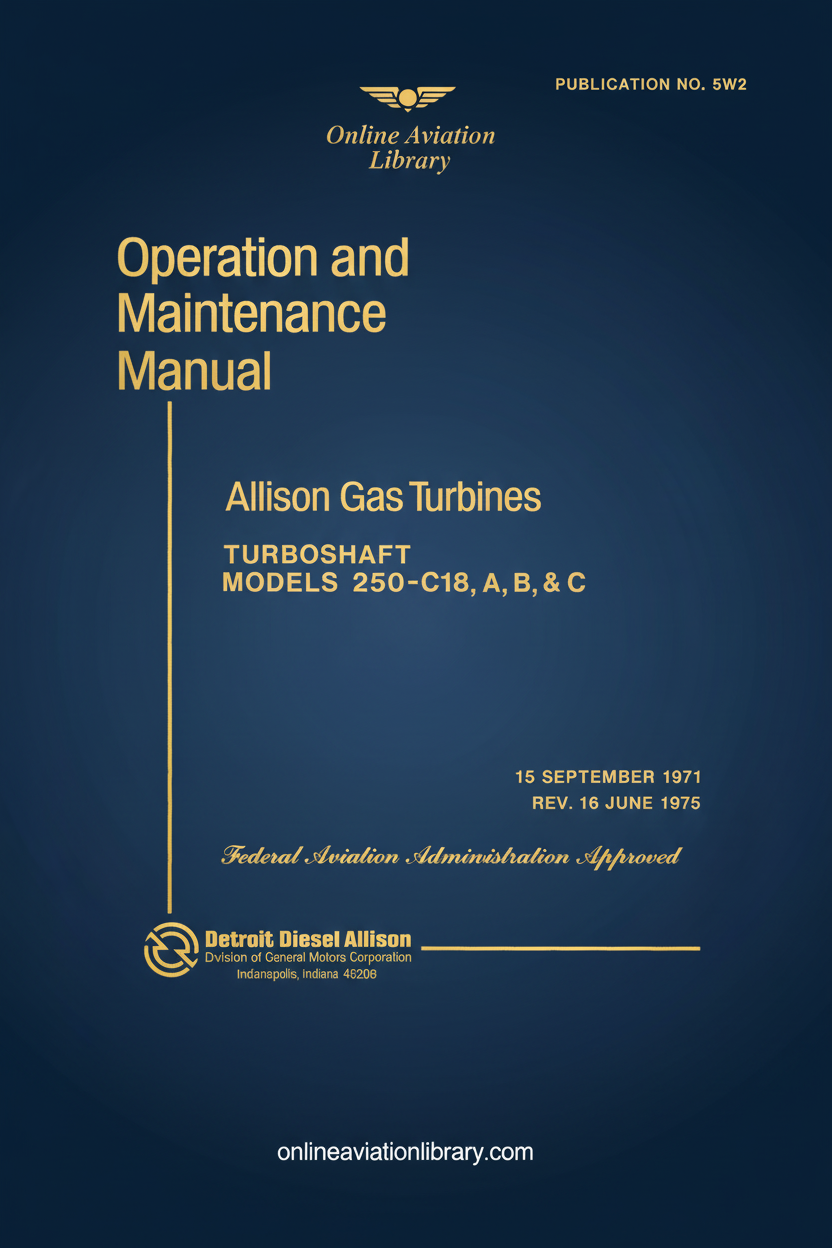 Allison 250-C18 Manual Cover Page