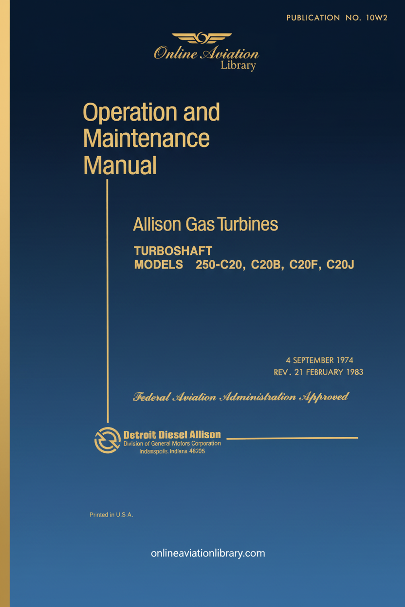 Allison 250-C20 Operation and Maintenance Manual Cover Page