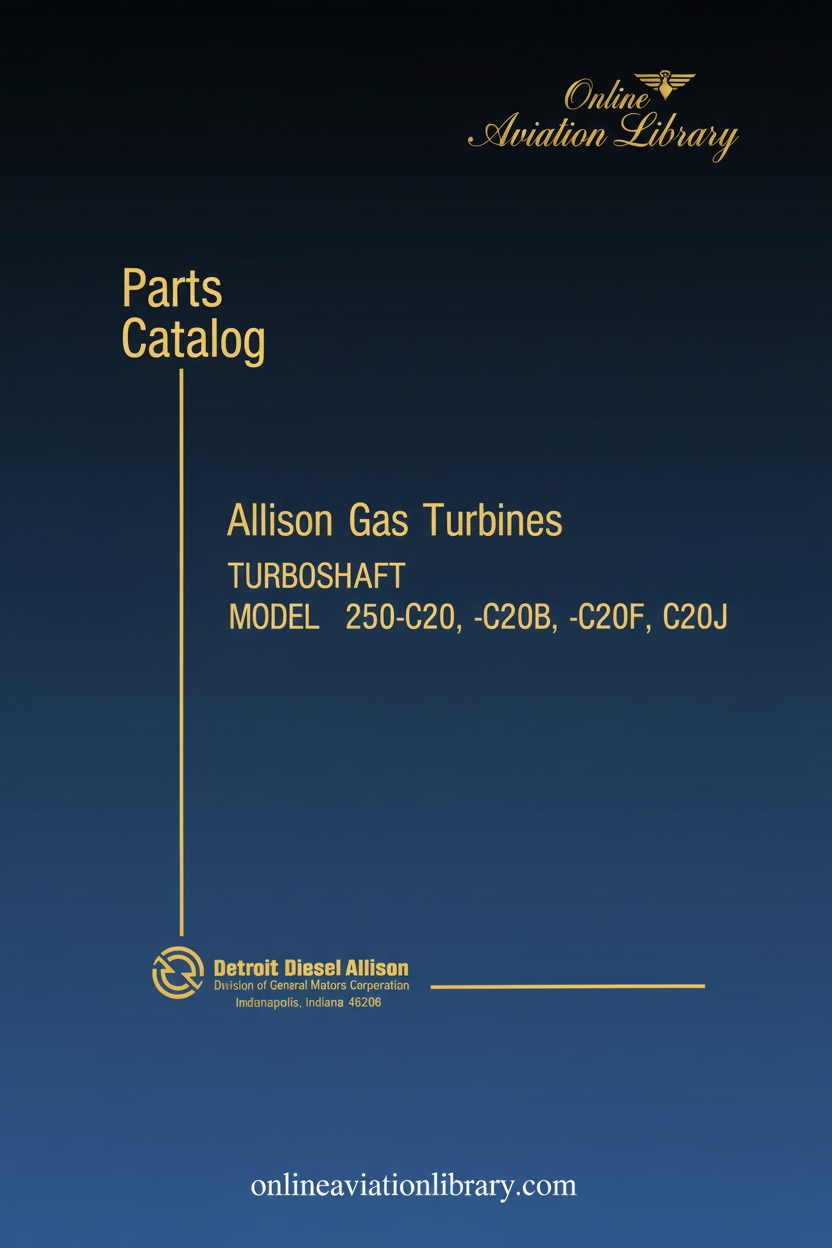 Allison 250-C20 Parts Catalog Cover Page
