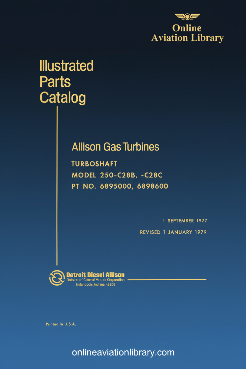 Allison 250-C28 Illustrated Parts Catalog Cover Page