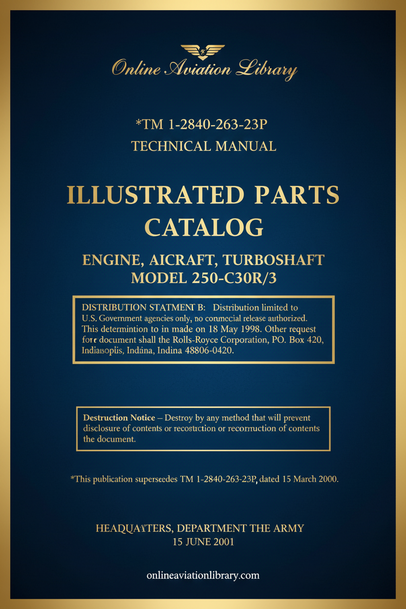 Allison 250-C30R/3 Illustrated Parts Catalog Cover Page