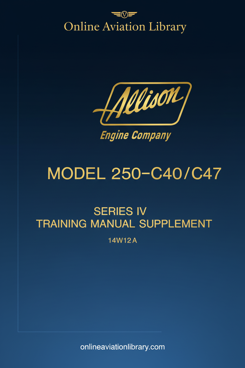 Allison 250-C40/C47 Training Manual Supplement Cover Page