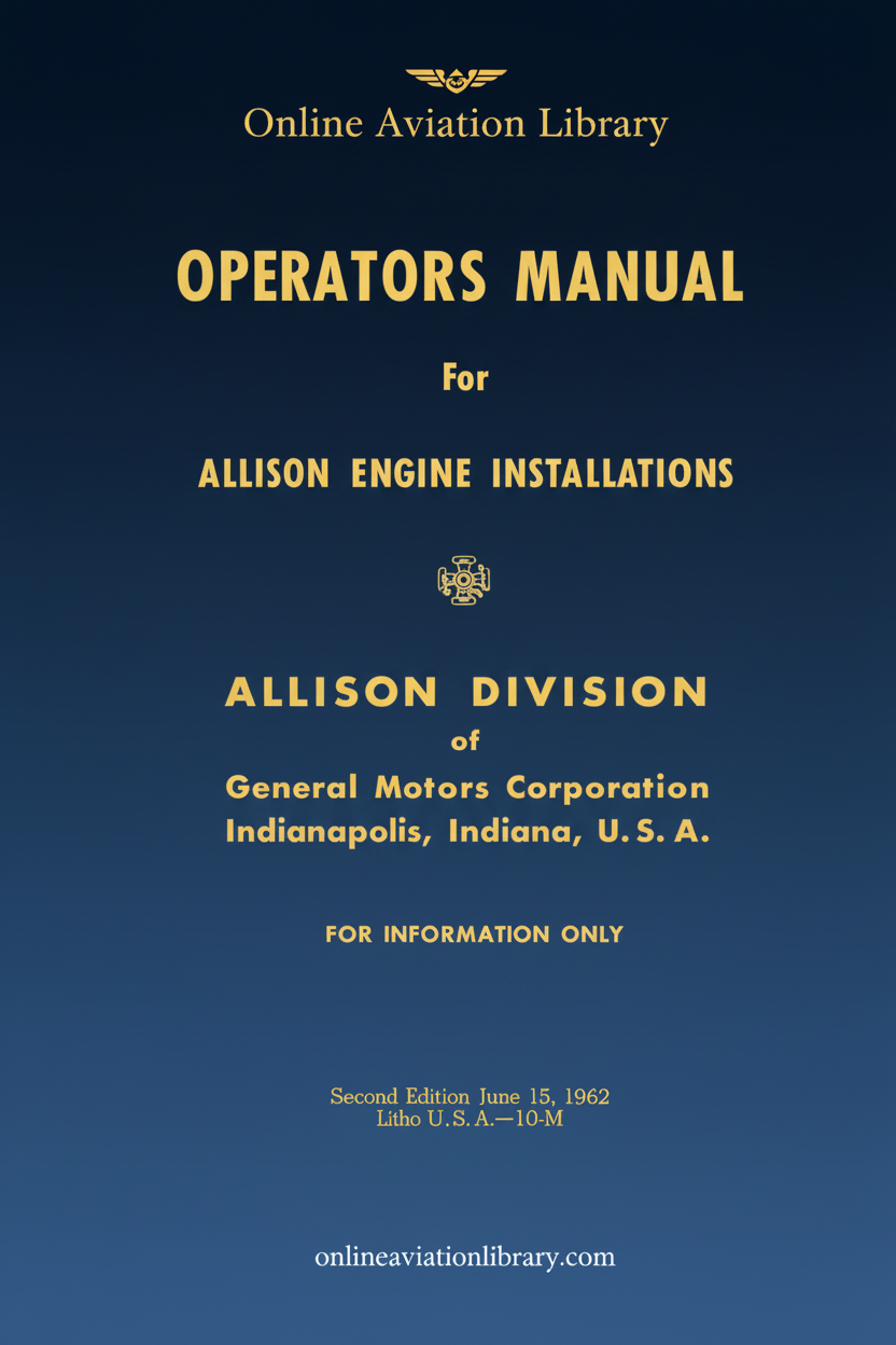 Allison Engine Operators Manual Cover Page