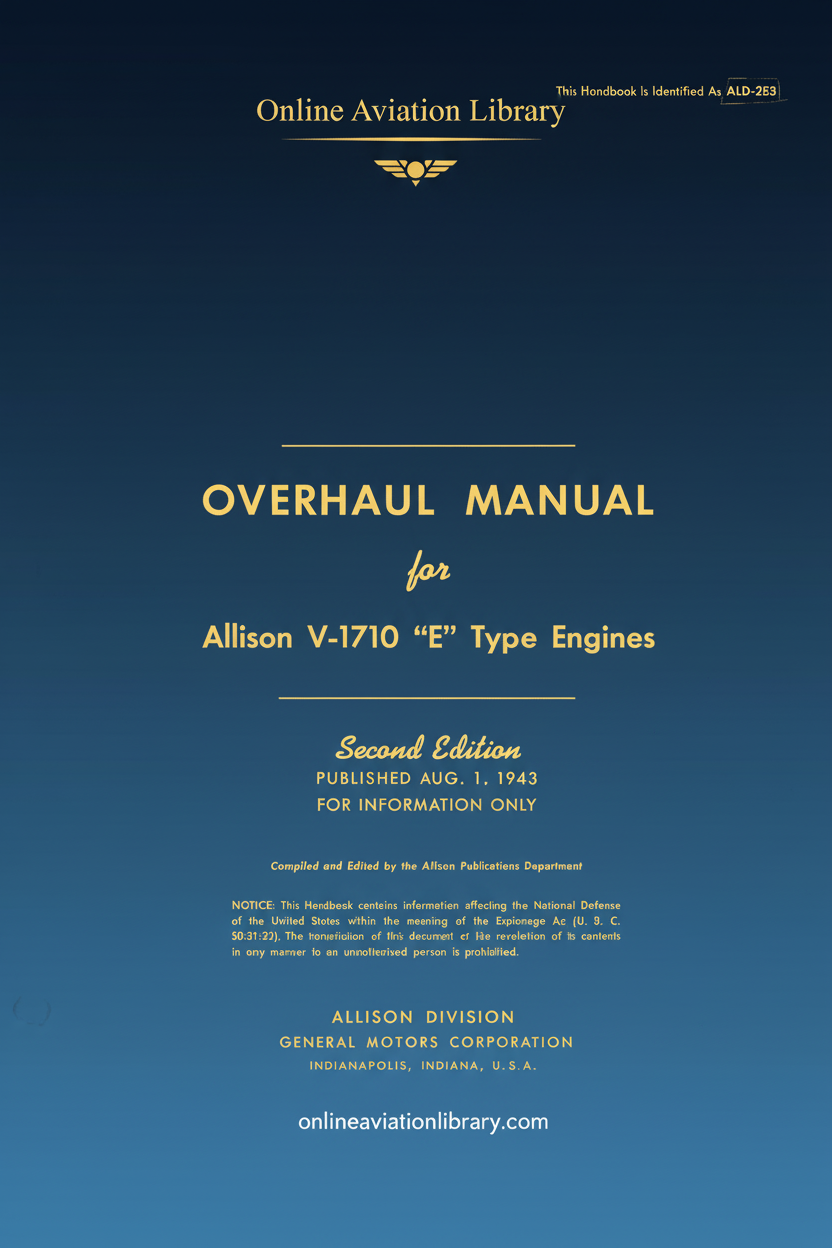 Allison V-1710 Manual Cover Page